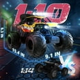 thumbnail image 2 of JoyStone 1:10 RC Cars for Kids , 2.4Ghz RC Monster Truck with Light, 2 Batteries, 60+ Mins, Off Road Vehicle for Adults, Yellow, 2 of 9