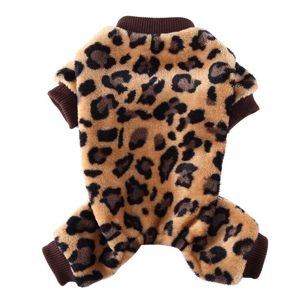 Pijamas de invierno para perro, ropa cálida con estampado, abrigo para perros pequeños, cachorro, gato, Chihuahua, Pomerania
