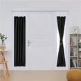 thumbnail image 3 of DONGPAI Blackout French Door Curtain, Rod Pocket Thermal Insulated Privacy Door Curtain Window Drapery, 24''x 40'', Black, 1 Panel, 3 of 8
