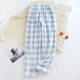 thumbnail image 5 of Outfmvch Plaid Pants for Women Gingham Pants Fall Pajamas Women Fleece Pajama Pants Women Pajamas Womens Cotton Pajama Pants Cotton Sleepwear for Women Blue M, 5 of 6