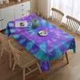 thumbnail image 2 of Purple Blue Tie Dye Pattern Rectangle Tablecloth 60"x84",Waterproof Polyester Rectangle Table Cloth, Wipeable Spillproof Polyester Tablecloth for Dining, Camping, Indoor and Outdoor, 2 of 5