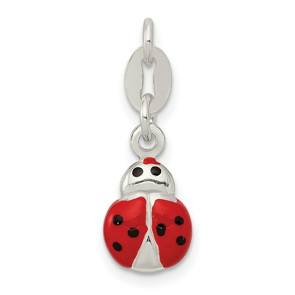 Collier Pendentif Coccinelle en Argent Sterling 925 avec Charme Insecte Arachnide
