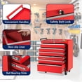 thumbnail image 4 of 6-Drawer Rolling Tool Cabinet with Lock Drawer Liners and Side Handle Red Mobile Toolbox for Garage and Workshop Red, 4 of 7