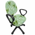 thumbnail image 1 of Floral Office Chair Slipcover, Design of Dragonflies and Campanula Flowers Wild Nature, Protective Stretch Decorative Fabric Cover, Standard Size, Pale Green Pale Blue, by Ambesonne, 1 of 5