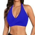 thumbnail image 1 of Women Push Up Bikini Top V Neck Full Coverage Swimsuit Top with Adjustable Straps and Buckle Closure, 1 of 4
