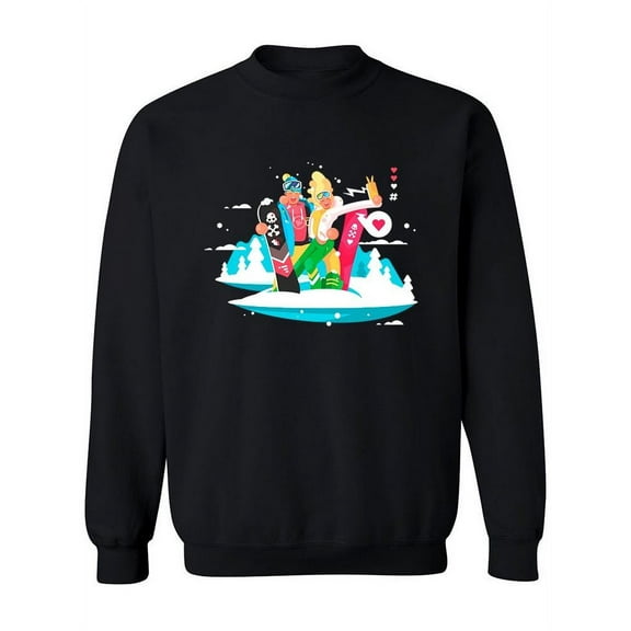 Snowboard Couple Design  Sweatshirt Women -Image by Shutterstock, Female Large