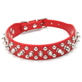 thumbnail image 1 of Spike Stud Rivet Collar de perro Correa de cuero de PU ajustable Tazón de viaje Regalo Ormromra CPB-US-YY326-4, 1 of 5