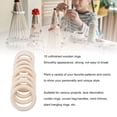 thumbnail image 4 of Wooden Craft Ring, Wooden Rings Smoothly Appearance Handmade Robust 10Pcs  for Pendant Jewelry Production, 4 of 7