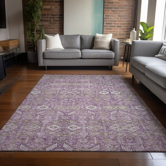 Addison Rugs Chantille Indoor/Outdoor Transitional Bohemian Lavender Washable Rectangle Rug, 5' x 7'6"