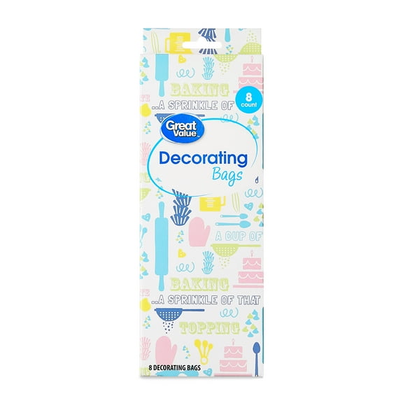 Great Value Disposable Decorating Bags, 8 Count