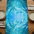 thumbnail image 5 of Table Runners 48 Inches Long Dress Scarves, Light Blue Ocean Waves Farmhouse Kitchen/Dining Table Runner, Short Coffee Tablerunners, Summer Beach Coastal Abstract 13x48 Inch, 5 of 9
