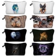 thumbnail image 2 of Bolsa de cosméticos informal con dibujo de ardilla para mujer, Neceser de maquillaje con patrón encantador de Animal, estuches portátiles para lápices, bolsa de aseo con transferencia de calor, nuevo Fivean unisex, 2 of 2