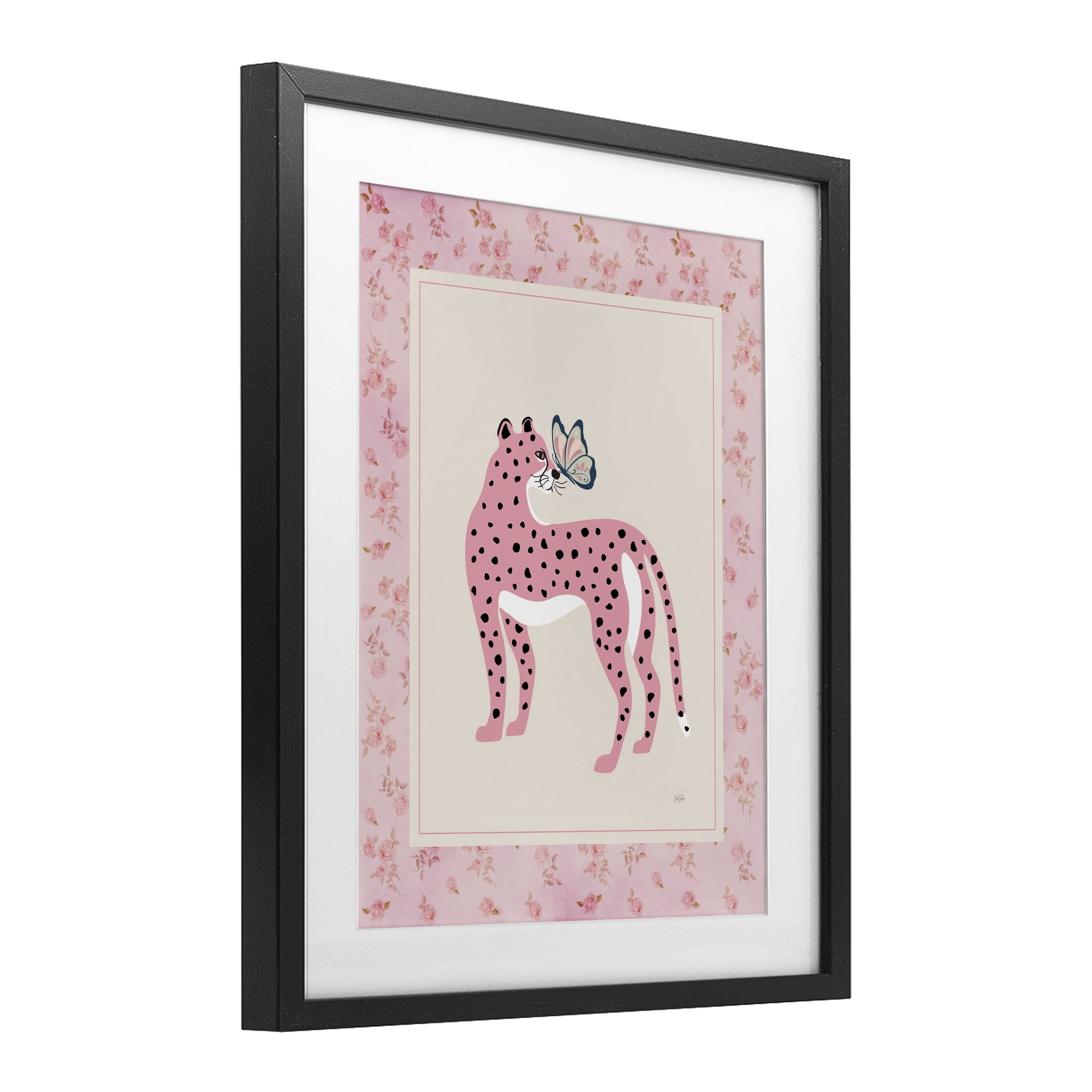 Stupell Industries Cheetah & Butterfly Friendship Black Framed Print Under Glass, design by Natalie Carpentieri
