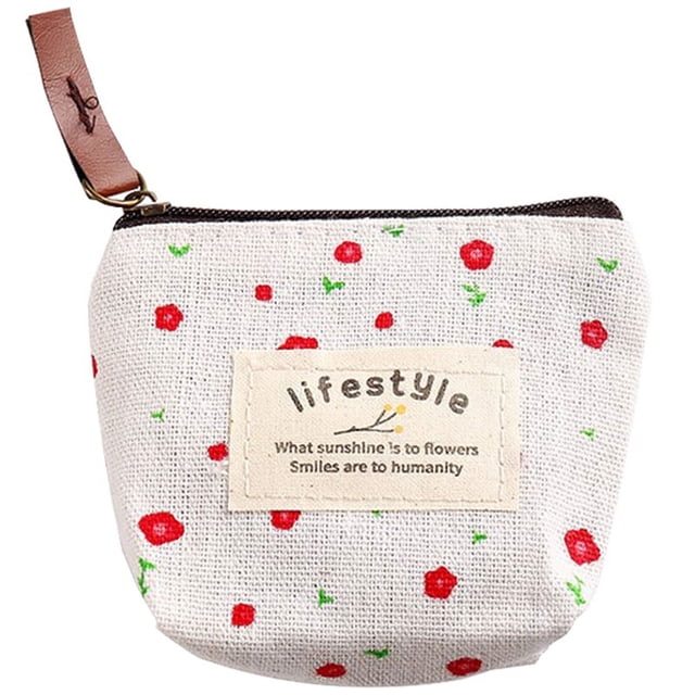 Canvas Coin Purse Creative Lovely Zipper Change Purse Change Pouch for Women