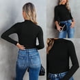 thumbnail image 5 of Vafful 2PCS Women's Long Sleeve T Shirt Mock Neck Slim Tops for Womens Fitted Ribbed Pullovers Tee Top S-XL, 5 of 7