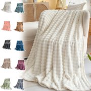 Yeciiwht Winter Large Blanket Super Soft Bubble Velvet Sofa Cover Blanket 59x51 Inches, Warm Cozy Throw Blanket Weighted Blankets Office Nap Blanket for Couch, Bed, Living Room, Bedroom