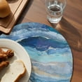 thumbnail image 4 of Round Placemats Ombre Blue 15 inch Set of 6 Table Mats for Dining Table Beach Ocean Wave Abstract Heat Resistant Non-Slip Kitchen & Home Decorative Place Mat Set, 4 of 8