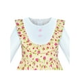 thumbnail image 4 of Girls Dress Yellow Floral Long Sleeve Cotton Casual Dress 5 Years, 4 of 6