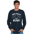 thumbnail image 5 of Man Behind The Bump Baby Announcement Men's Long Sleeve Tee T Shirt Brisco Brands S, 5 of 6