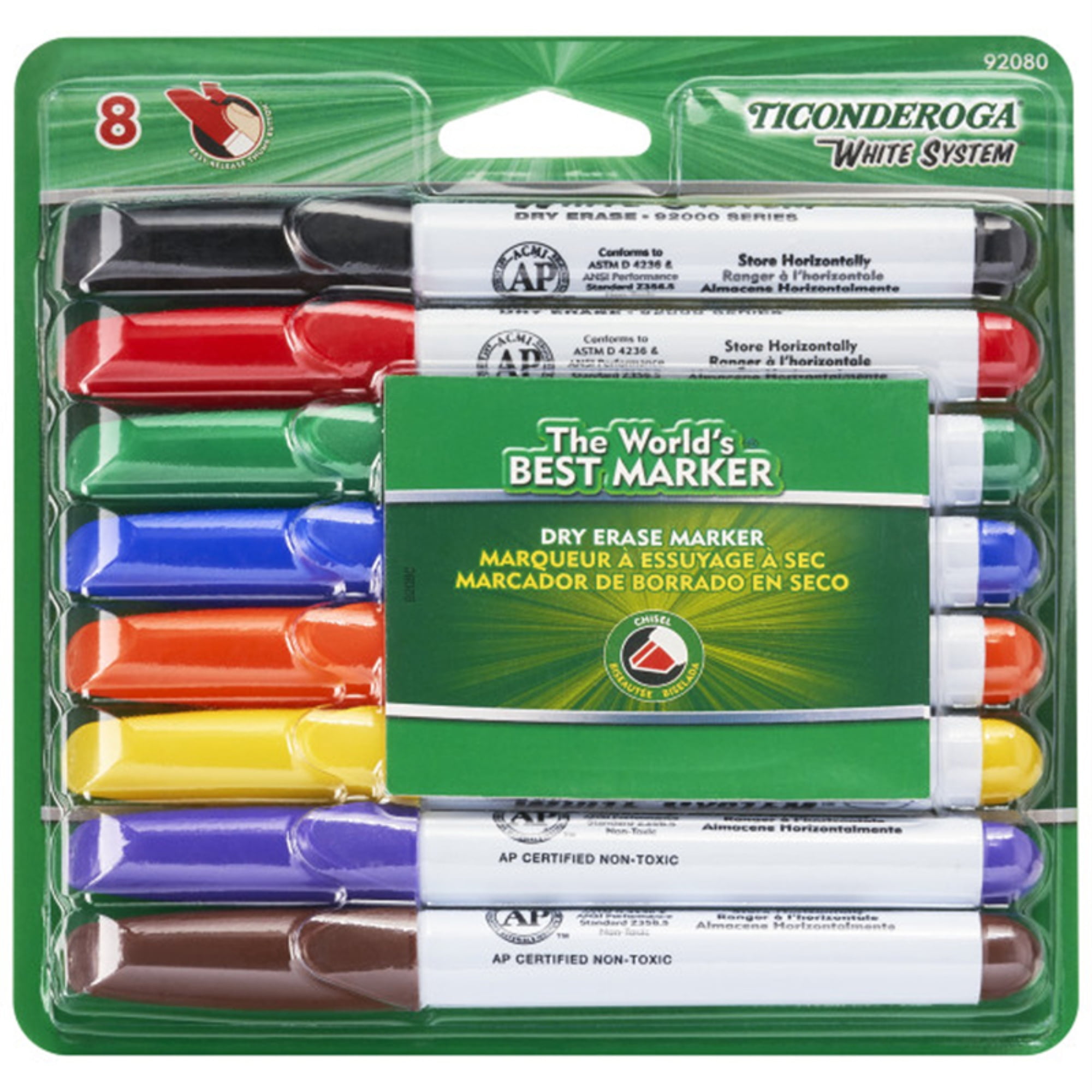 Broad Wedge Ticonderoga Dry Erase Whiteboard Markers Fine Marker Point 