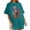 Blue, variant on Womens Tops Dressy Casual Short Sleeve V Neck Work Out Shirts Gym Loose Long Tee Shirts Womens Graphic