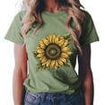 thumbnail image 2 of vigerkar 2025 Tops Sunflower Shirts for Women Flower Graphic Tees Shirts Summer Inspirational Tshirt Light Green, M, 2 of 6
