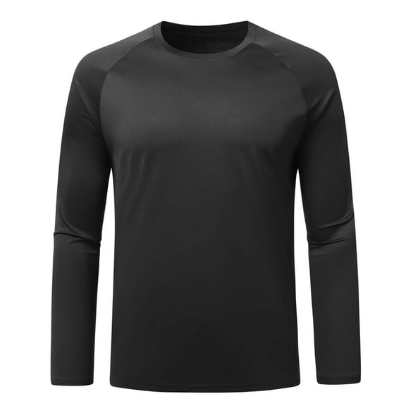 Youthup Men's Casual Loose Fit Solid Color Long Sleeve T-Shirt for Youth, Summer Sporty Basic Tee