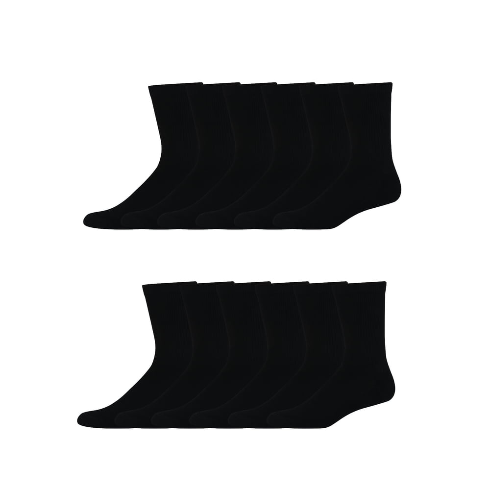 Hanes Hanes Men’s XTemp Cushion Crew Socks, 12Pack