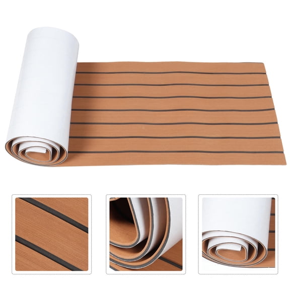 Uonlytech Brown EVA Boat Deck Mat with UV Resistance, Self-Adhesive, Anti-Skid Yacht Decking Pad for Marine Use