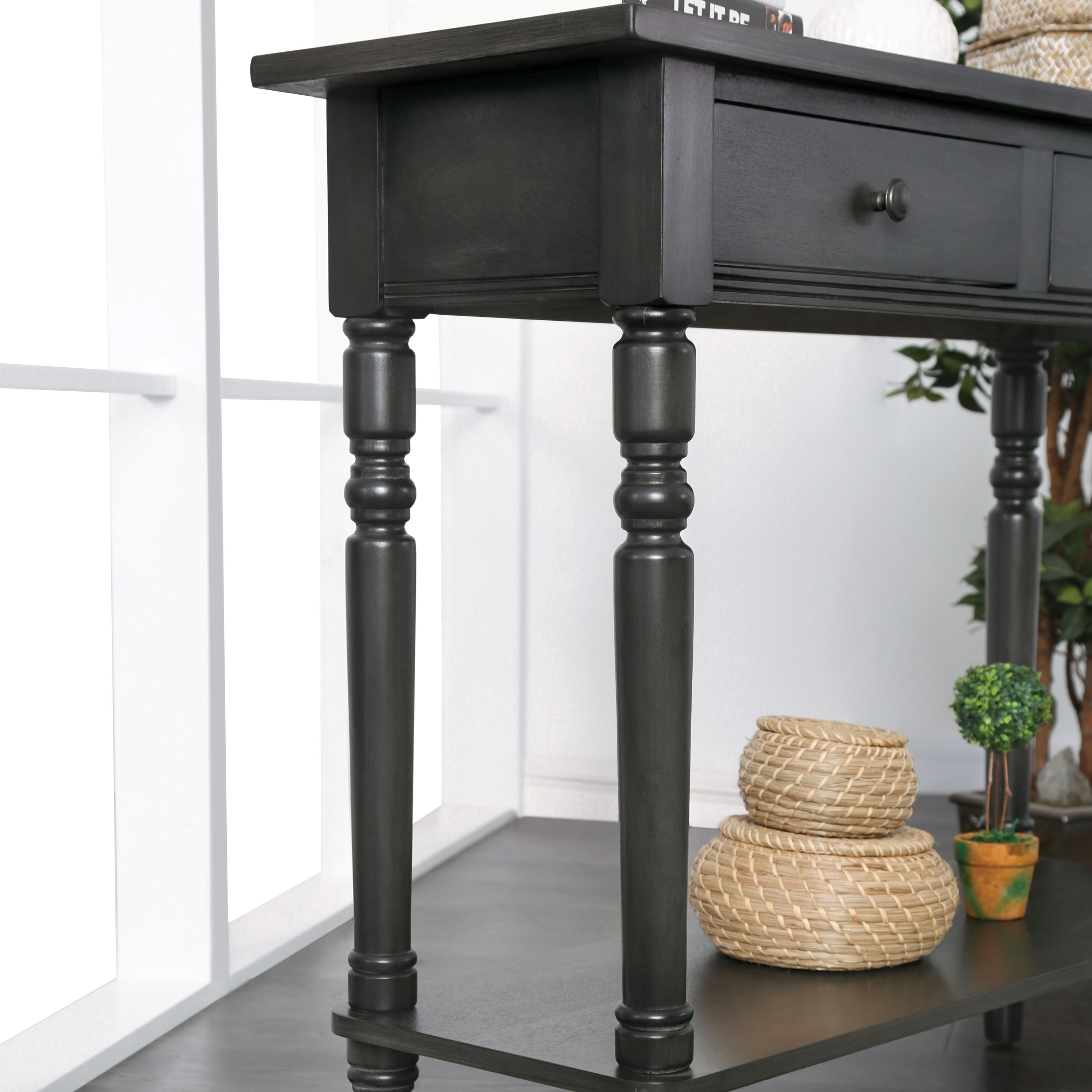 Furniture of America Humphry Sofa Console Table in Gray Wood Finish