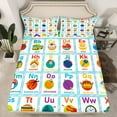 thumbnail image 2 of Manfei Colorful Alphabet Twin Sheet Sets,Kids Learning Twin Fitted Sheet,Multicolor 26 Letters Flat Sheet For Girls Kids,Breathable Home Decor,3pcs, 2 of 7
