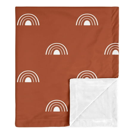 UPC: 0846480096122 | Boho Rainbow Rust and White Baby Security Blanket Boy or Girl by Sweet Jojo Designs