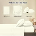 thumbnail image 4 of 5-Piece Split King Sheet Set, 800 Thread Count, 100% Egyptian Cotton, Color Ivory Stripe Pattern, Fits 16-Inch Deep Mattresses, 4 of 5