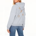 thumbnail image 4 of Ltctricy Hoodies for Women Soft Casual Long Sleeve Embroidered Hooded Sweatshirts Pullover Sweater Tops with Pockets(Gray,Medium), 4 of 7