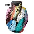 thumbnail image 3 of Sudadera con capucha para hombre, con estampado 3D de plumas, con estampado gráfico, para hombre y mujer, estilo informal, a la moda, con estampado completo, para uso urbano, 3 of 5