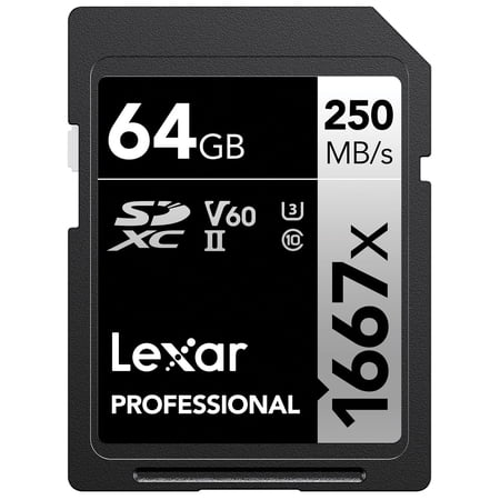 Lexar Professional 64GB 1667x UHS-II SDXC Memory Card