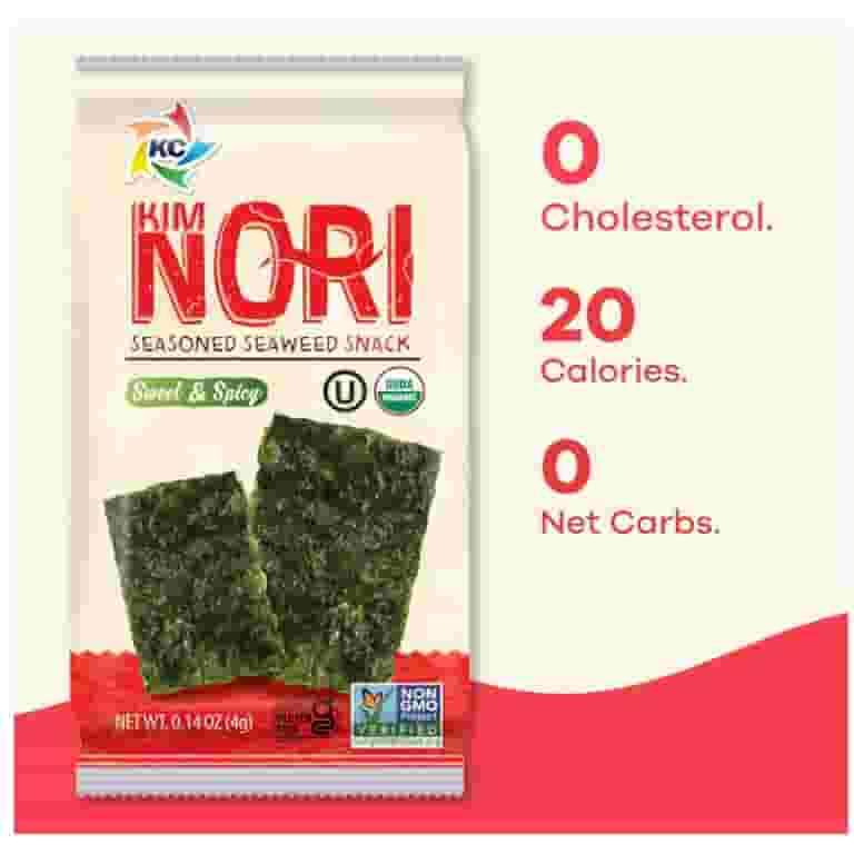 Organic Kimnori Seasoned Roasted Seaweed Snacks, Sweet 'N Spicy Organic Kimnori Seasoned Roasted Seaweed Snacks, Sweet 'N Spicy