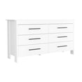 thumbnail image 4 of Superior 6 Drawer Double Cabinet In White - Modern, Particle Board Fill Modern Dresser Board, Quality Finish, 4 of 4