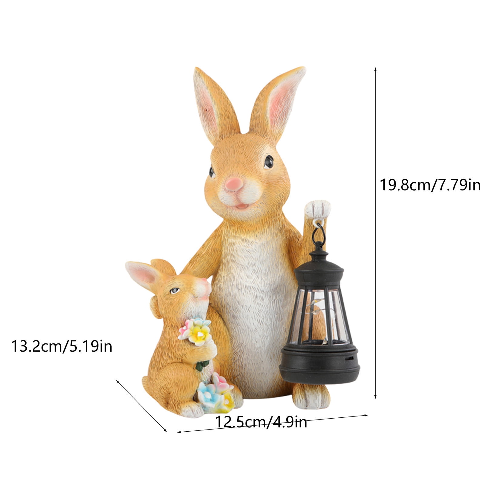 Tupukom Save on Garden Statues Rabbit with Solar Lights- Bunny Figurine Outdoor for Home Lawn,Balcony-Yard Art Garden&Patio Whimsical Decor,Unique Housewarming&Birthday Gifts for Women Mom