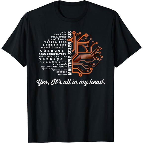 Multiple Sclerosis Awareness MS Head Warrior MS Support Idea T-Shirt mens t shirt,black,women,funny,misfits,men,journey