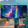 thumbnail image 5 of 1 Pcs 2D Flat License Plate Covers & Frames, Colorful Cat For Decorative Front, Waterproof For Decoration Aluminum License Plate Covers & Frames Cover For Men Women, 12" X 6", 5 of 7