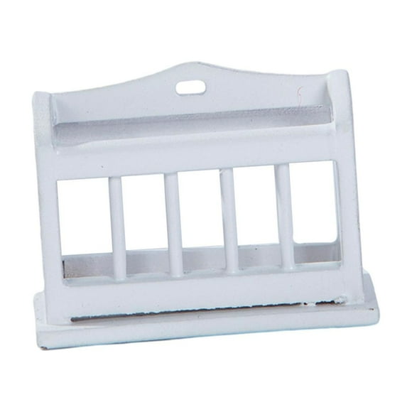 HILABEE 1:12 Dollhouse Bookshelf Bookcase Miniature Newspaper Stand Life Scene White