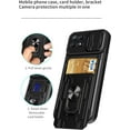 thumbnail image 4 of Heavy Duty Protection Case for Oppo Realme 8i, Magnetic Ring Kickstand Slide Camera with Card Holder Phone Cover for Oppo Realme 8i LJK Black, 4 of 9