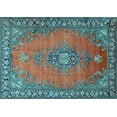 thumbnail image 1 of Ahgly Company Indoor Rectangle Medallion Light Blue Traditional Area Rugs, 3' x 5', 1 of 4
