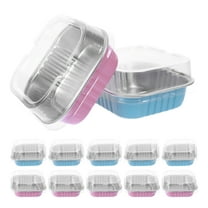 Pretyzoom 20Sets Small Aluminum Foil Cake Pans with Lids for Parties Picnics and Baking