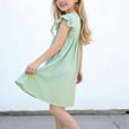 thumbnail image 4 of Tranfacy Robes pour Filles Enfants Sans Manches Couleur Unie Épaules Dénudées Col Rond Princesse Tenue de Fête pour Ados Enfants, 4 of 6