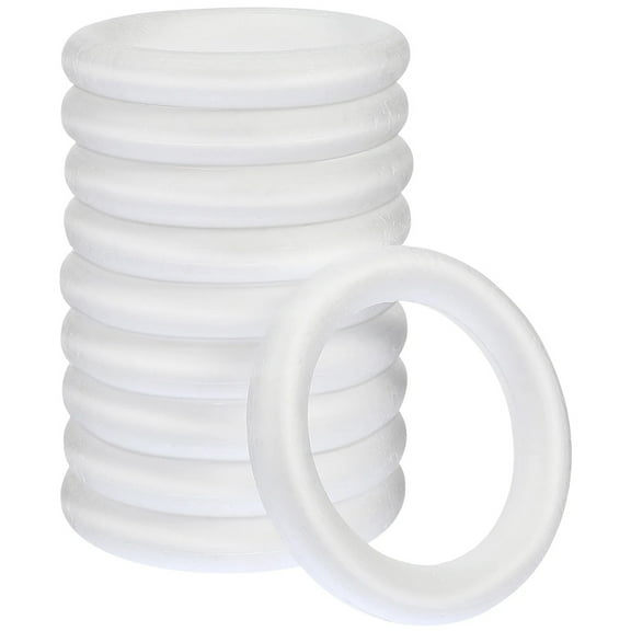 Guangmc 10pcs White Foam Circle Rings for DIY Crafts and Floral Projects