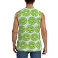 thumbnail image 4 of Lsque Green Lemon Slices Print Men's Cotton Blend Sleeveless Muscle Shirts (S-3XL)- Moisture Wicking, Odor Protection, UPF 30+,Medium, 4 of 8