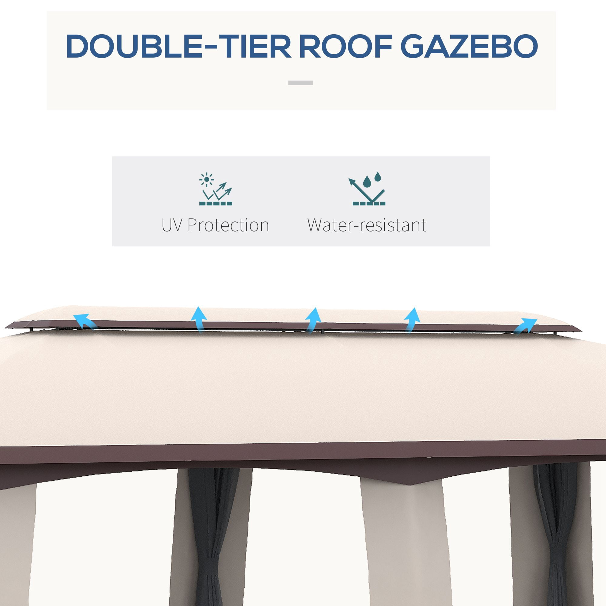 Outsunny 118.00 in x 141.75 in Pop-up Gazebo, Water Resistant