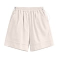 thumbnail image 5 of Bixock Maternity Shorts High Waisted Over The Belly Workout Cargo Pants with Pockets Cotton Linen Blend Wide Leg Pregnancy Pants with Pockets Maternity Clothes, 5 of 6